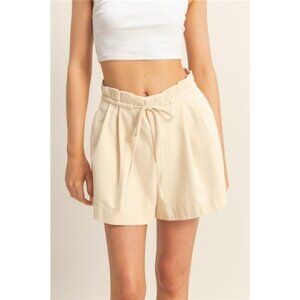 HYFVE‎ High-Waisted Washed Twill Paperbag Shorts